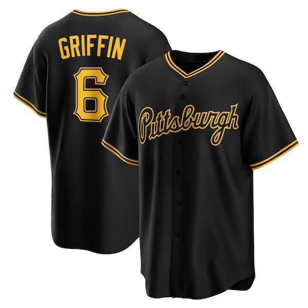 Pittsburgh Pirates #6 Konnor Griffin Black AmberGomez Alternate Replica Jersey