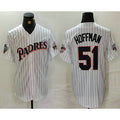 San Diego Padres #51 Trevor Hoffman White AmberGomez Pinstripe Jersey