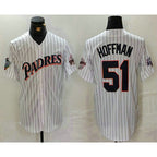 San Diego Padres #51 Trevor Hoffman White AmberGomez Pinstripe Jersey