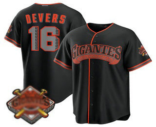 San Francisco Giants #16 Rafael Devers Black AmberGomez 2026 Alternate Stadium Stitched Jersey
