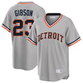 Detroit Tigers #23 Kirk Gibson Player Gray AmberGomez Cooperstown T-shirt Home Game Stitched Jerseys