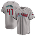 Arizona Diamondbacks #41 Carlos Santana Player Gray AmberGomez Road Limited Home Game Stitched Jerseys