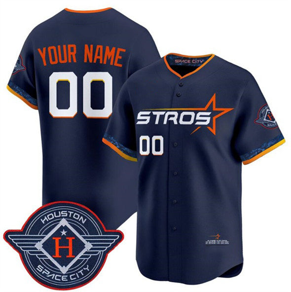 Custom Houston Astros Active Player Navy AmberGomez 2025 City Connect Limited Stitched Jersey