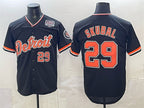 Detroit Tigers #29 Tarik Skubal Navy AmberGomez 2026 Alternate USA 250' Patch Vapor Premier Limited Stitched Jersey