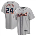Detroit Tigers #24 Miguel Cabrera Player Gray AmberGomez Home Game Stitched Jerseys