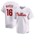 Philadelphia Phillies #16 Brandon Marsh White AmberGomez Home Limited Player Jersey