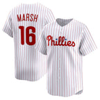 Philadelphia Phillies #16 Brandon Marsh White AmberGomez Home Limited Player Jersey