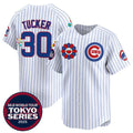 Chicago Cubs #30 Kyle Tucker White AmberGomez 2025 Tokyo Series Limited Stitched Jersey