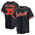 Detroit Tigers #35 Justin Verlander Player Navy AmberGomez Home Game Stitched Jerseys