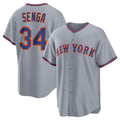 New York Mets #34 Kodai Senga Gray AmberGomez 2025 Limited Stitched Jersey