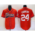 Detroit Tigers #24 Miguel Cabrera Orange AmberGomez Cool Base Stitched Jersey
