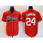 Detroit Tigers #24 Miguel Cabrera Orange AmberGomez Cool Base Stitched Jersey
