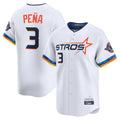 Houston Astros #3 Jeremy Pena Player White AmberGomez City Connect Limited Home Stitched Jerseys