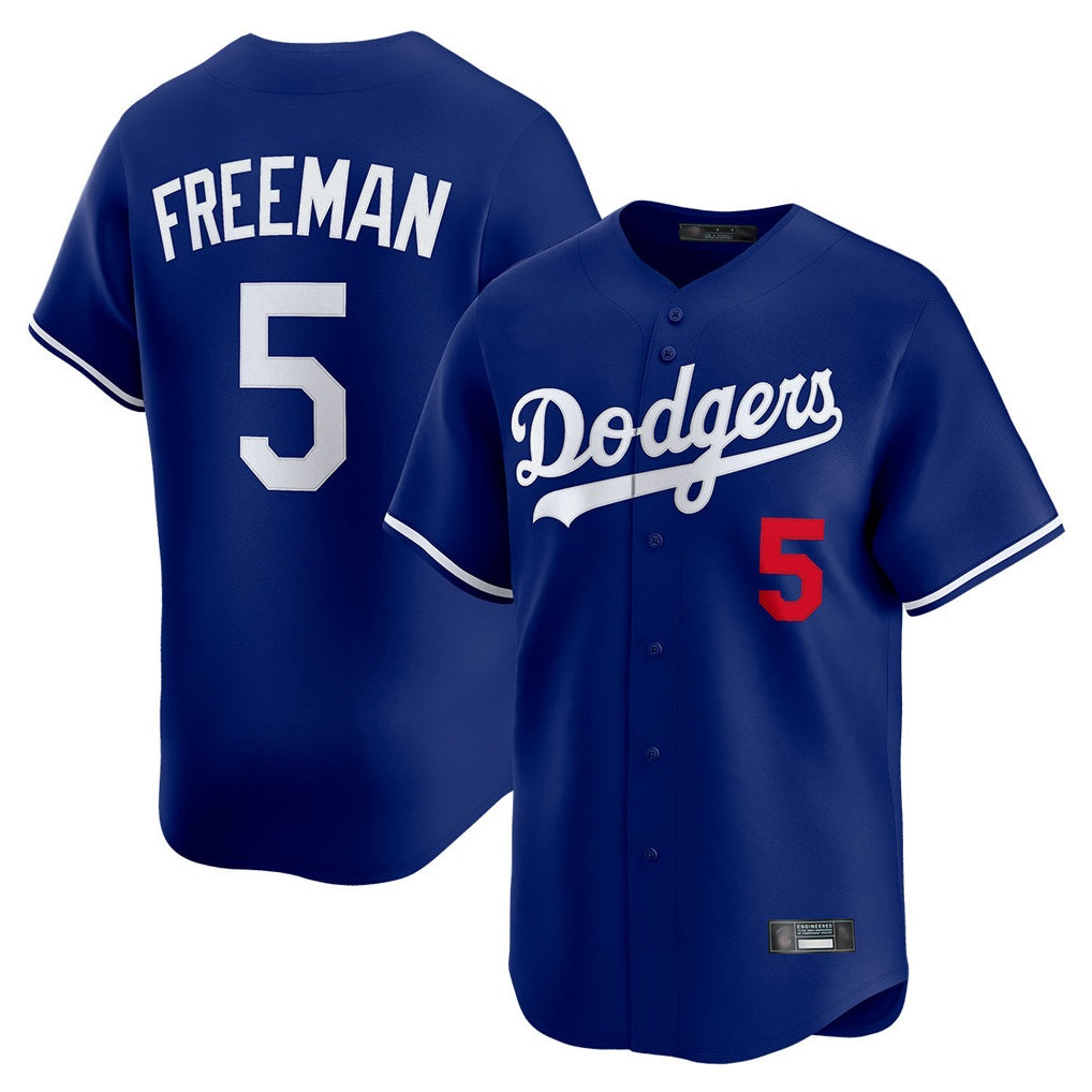Los Angeles Dodgers #5 Freddie Freeman Player Royal AmberGomez Limited Home Stitched Jerseys