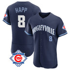 Chicago Cubs #8 Ian Happ Player Navy AmberGomez City Connect 150th Anniversary Limited Elite Home Stitched Jerseys