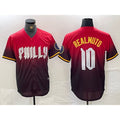 Philadelphia Phillies #10 JT Realmuto Red AmberGomez 2024 City Cool Base Jersey