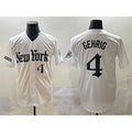 New York Yankees #4 Lou Gehrig White AmberGomez 'Gothic Legacy Edition' Vapor Premier Limited Stitched Jersey