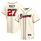 Atlanta Braves #27 Austin Riley Player Cream AmberGomez Home Game Stitched Jerseys