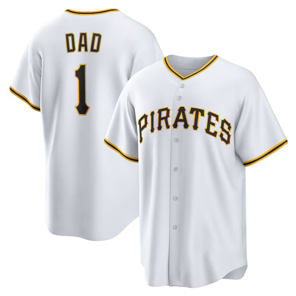 Pittsburgh Pirates #1 Dad Home White AmberGomez Replica Jersey