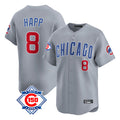 Chicago Cubs #8 Ian Happ Player Gray AmberGomez Road 150th Anniversary Limited Home Stitched Jerseys