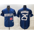 Detroit Tigers #25 Matt Manning Number 2024 Navy AmberGomez City Connect Cool Base Limited Stitched Jersey