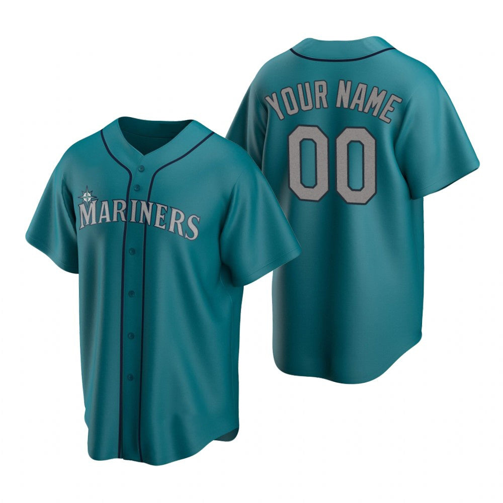 Custom Seattle Mariners Aqua AmberGomez Stitched Cool Base Jersey