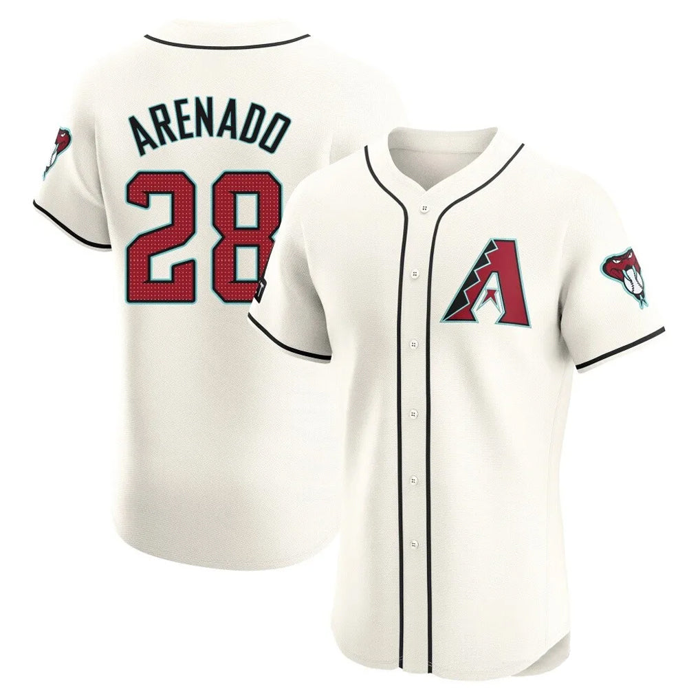 Arizona Diamondbacks #28 Nolan Arenado Player Cream AmberGomez Limited Elite Home Game Stitched Jerseys