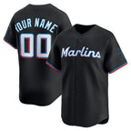 Custom Miami Marlins Black AmberGomez Alternate Limited Jersey