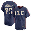 Cleveland Guardians #75 Connor Brogdon Player Navy AmberGomez City Connect Limited Home Stitched Jerseys