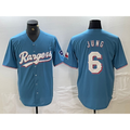 Texas Rangers #6 Josh Jung Light Blue AmberGomez Team Logo Cool Base Jersey