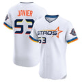 Houston Astros #53 Cristian Javier Player White AmberGomez City Connect Limited Elite Home Stitched Jerseys