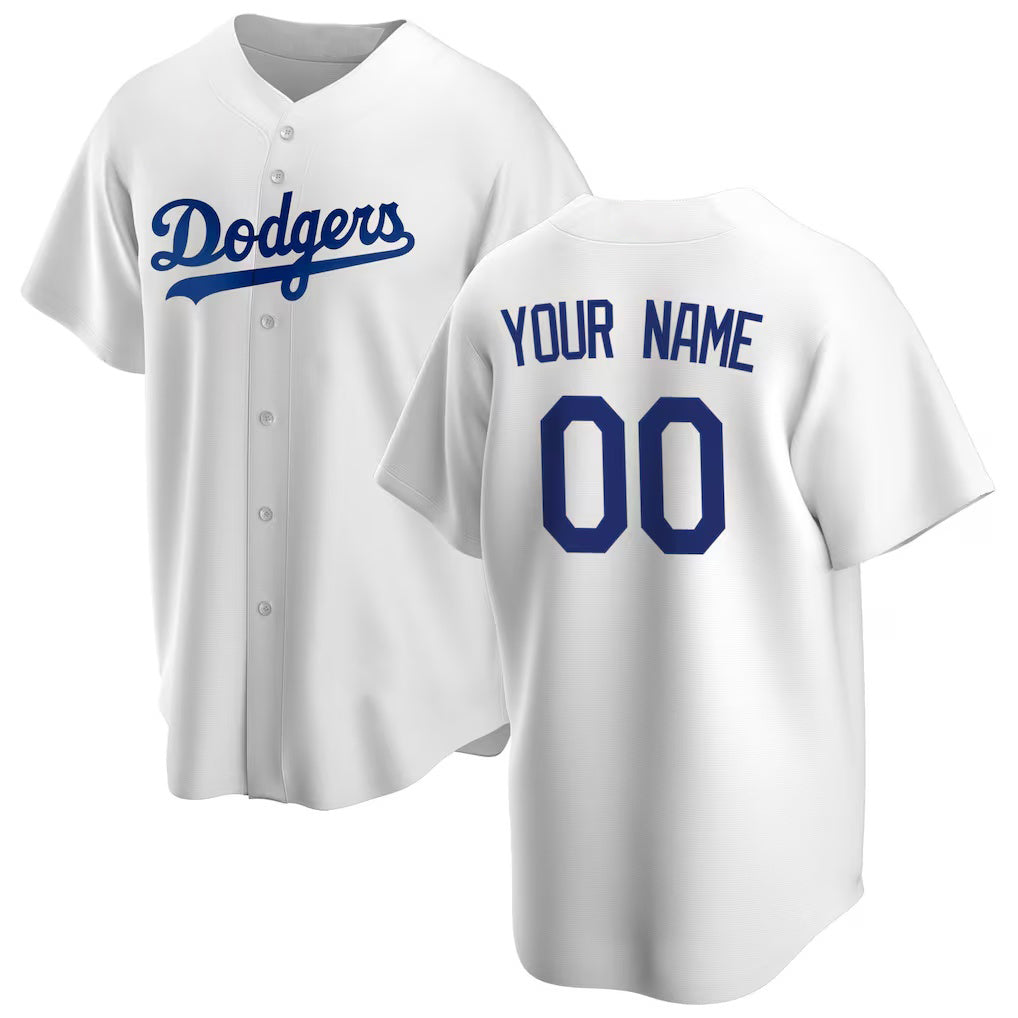 Custom Los Angeles Dodgers White AmberGomez Home Replica Jersey