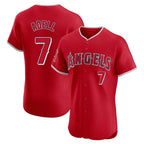 Los Angeles Angels #7 Jo Adell Player Red AmberGomez Home Limited Elite Stitched Jerseys