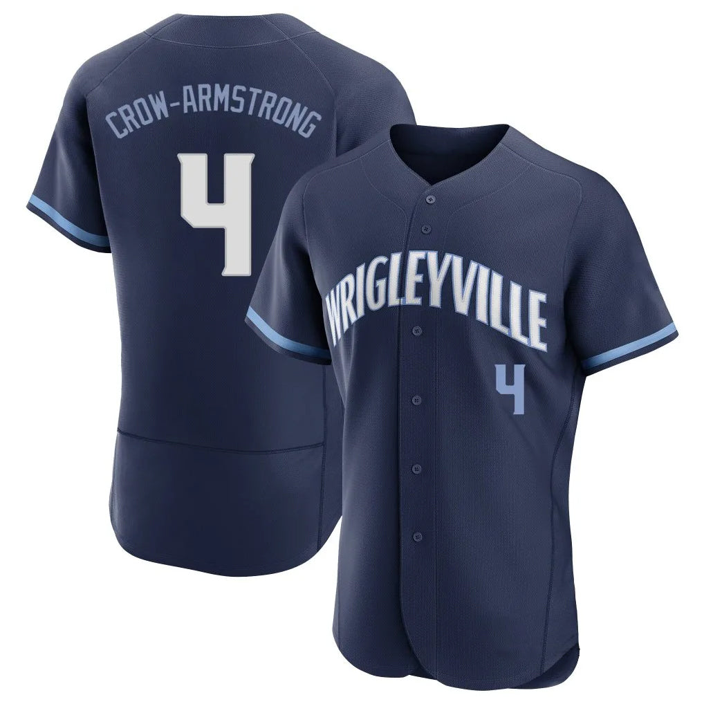 Chicago Cubs #4 Pete Crow-Armstrong Player Navy AmberGomez City Connect Limited Elite Home Stitched Jerseys