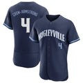 Chicago Cubs #4 Pete Crow-Armstrong Player Navy AmberGomez City Connect Limited Elite Home Stitched Jerseys