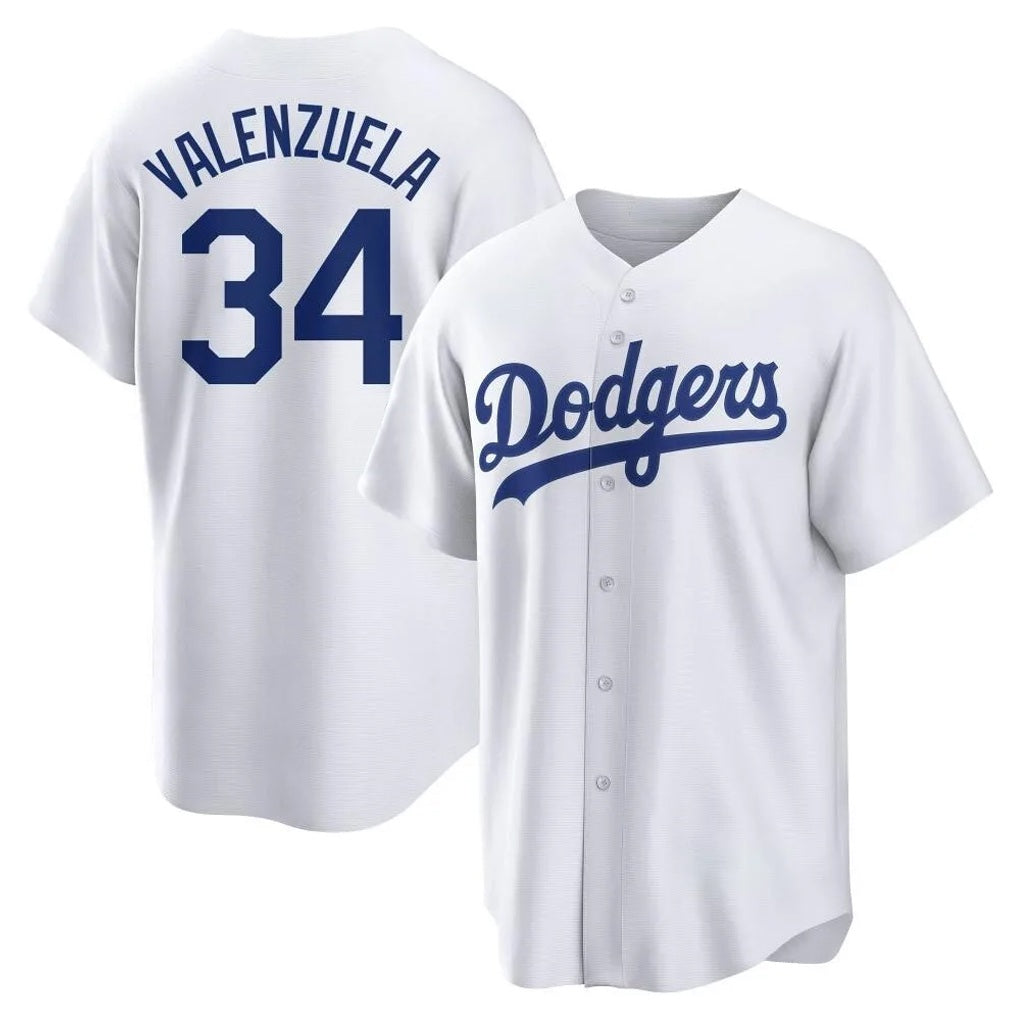 Los Angeles Dodgers #34 Fernando Valenzuela Player White AmberGomez Game Home Stitched Jerseys