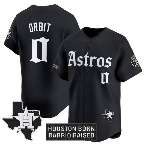 Houston Astros #0 Orbit Black AmberGomez 'Gothic Edition' Vapor Limited Stitched Jersey