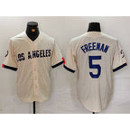 Los Angeles Dodgers #5 Freddie Freeman Cream AmberGomez 2024 City Connect Limited Stitched Jersey