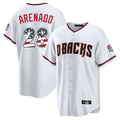 Arizona Diamondbacks #28 Nolan Arenado Player White AmberGomez USA 250 Fourth of July Home Game Stitched Jerseys