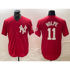 New York Yankees #11 Anthony Volpe Red AmberGomez Fashion Cool Base Jersey