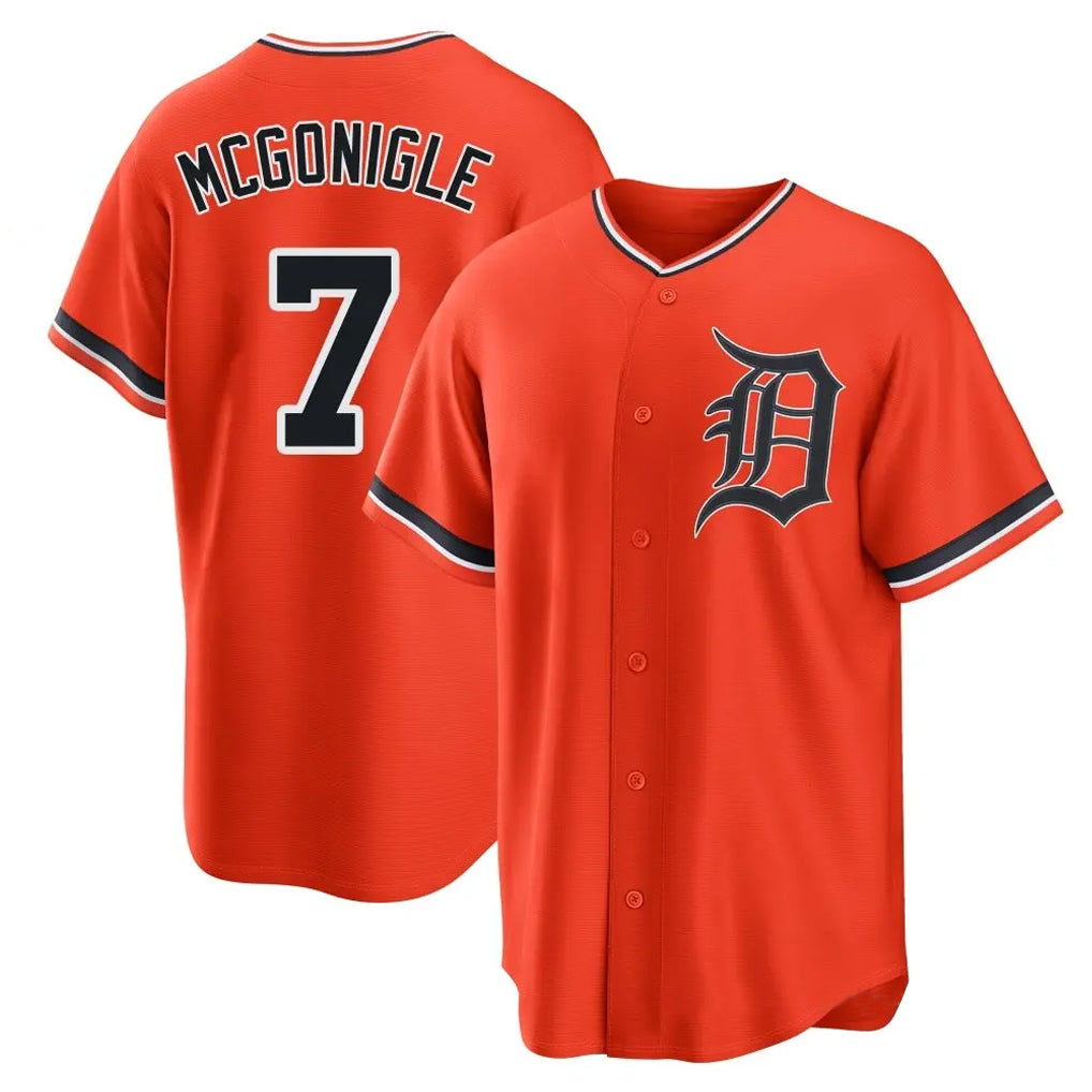Detroit Tigers #7 Kevin McGonigle Player Orange AmberGomez Home Game Stitched Jerseys