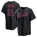 New York Mets #12 Francisco Lindor Black AmberGomez Alternate Replica Jersey