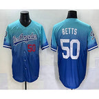 Los Angeles Dodgers #50 Mookie Betts Blue AmberGomez 2025 City Connect Limited Stitched Jersey
