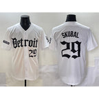 Detroit Tigers #29 Tarik Skubal White AmberGomez 'Motor Gothic Edition' Vapor Premier Limited Stitched Jersey