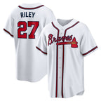 Atlanta Braves #27 Austin Riley White AmberGomez Home Replica Player Jersey