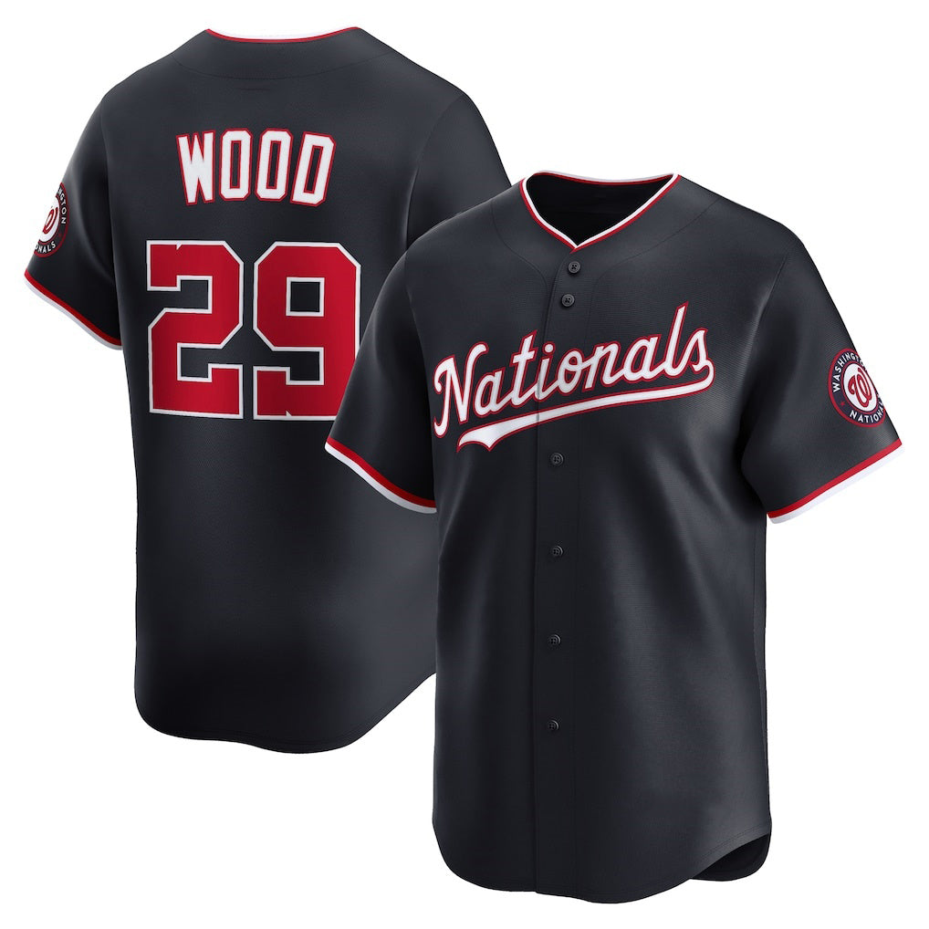Washington Nationals #29 James Wood Navy AmberGomez Alternate Limited Player Jersey