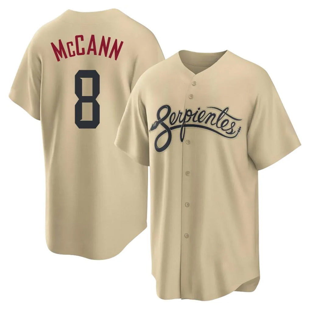 Arizona Diamondbacks #8 James McCann Player Tan AmberGomez City Connect Home Game Stitched Jerseys