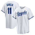 Kansas City Royals #11 Maikel Garcia White AmberGomez Home Replica Jersey