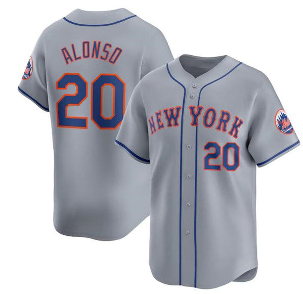 New York Mets #20 Pete Alonso 2024 Gray AmberGomez Away Limited Stitched Jersey