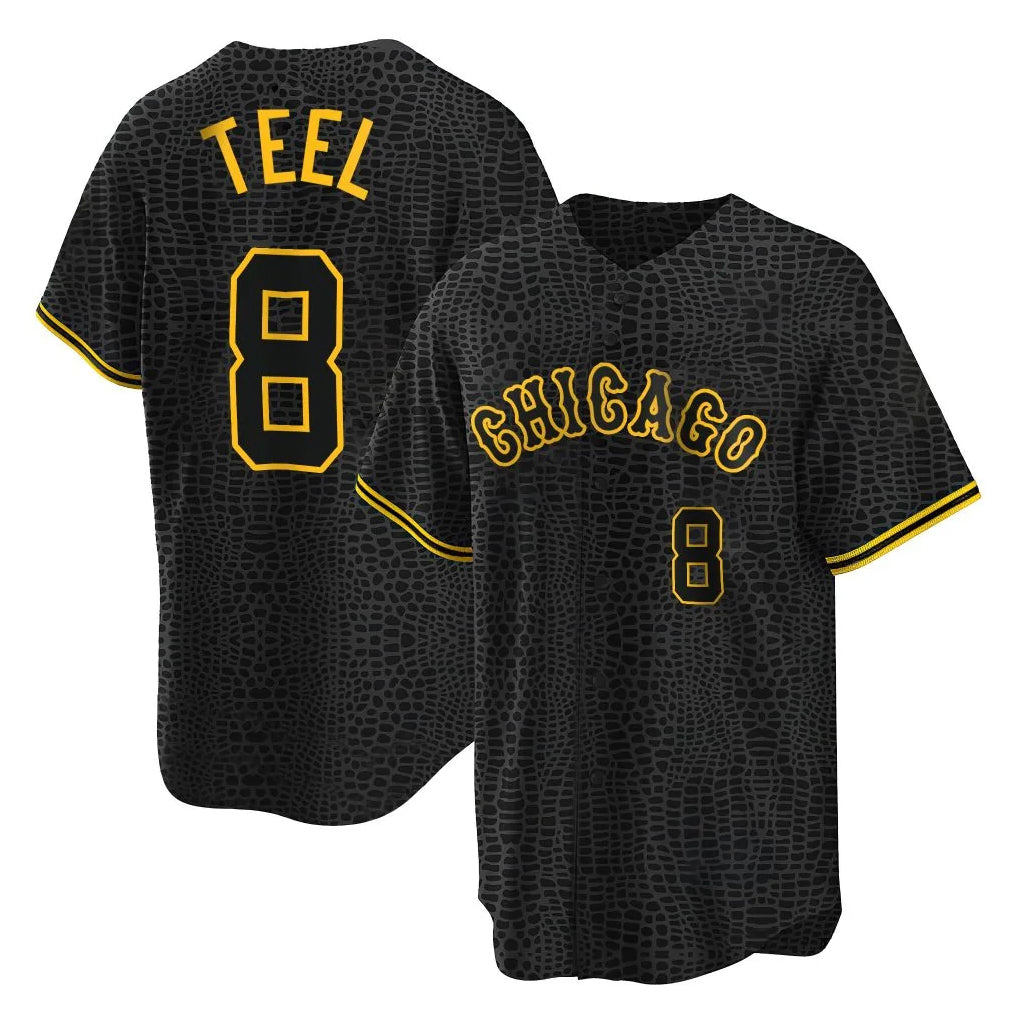 Chicago White Sox #8 Kyle Teel Player Black AmberGomez Snake Skin City Home Game Stitched Jerseys